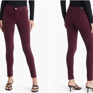 AG High-Rise Velvet Skinny Jeans